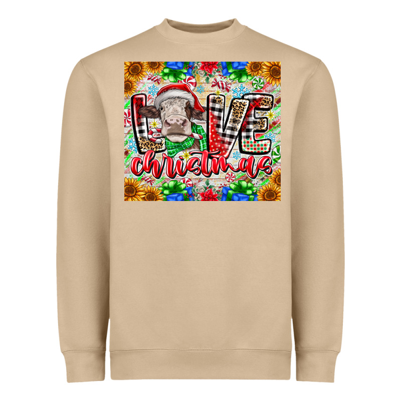 Love Christmas Cow Heavyweight Sweatshirt by CowhideDigitalArt | Teevron