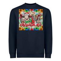 Navy Love Christmas cow Heavyweight Sweatshirt - CowhideDigitalArt