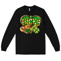 Black Lucky heart St. Patrick's Day Long Sleeve Tee - CowGirlArtShop