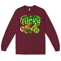 Burgundy Lucky heart St. Patrick's Day Long Sleeve Tee - CowGirlArtShop