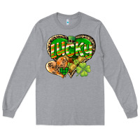 Heather Grey Lucky heart St. Patrick's Day Long Sleeve Tee - CowGirlArtShop