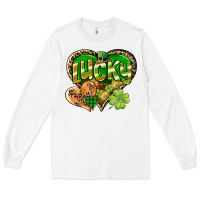 White Lucky heart St. Patrick's Day Long Sleeve Tee - CowGirlArtShop