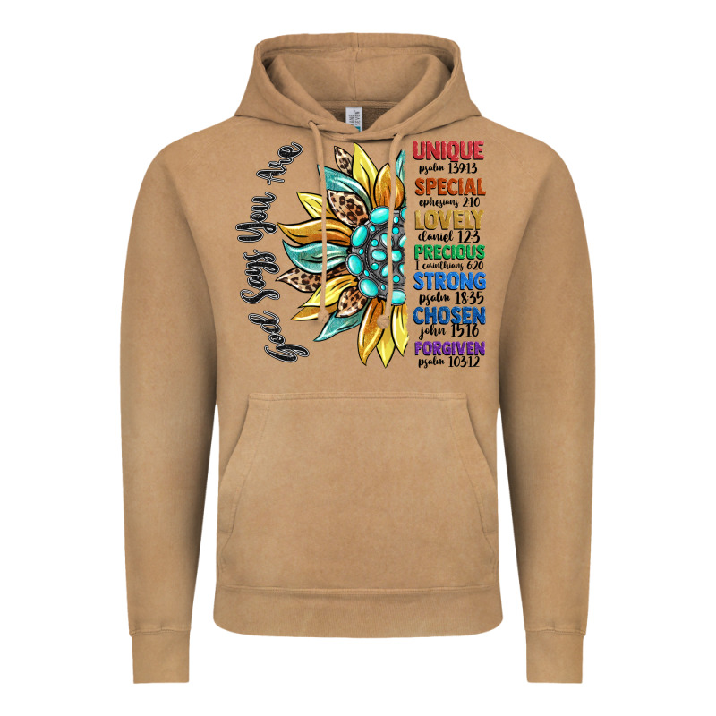 God Says You Are Unique Vintage Hoodie by CowGirlArtShop | Teevron