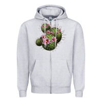 Heather Grey arizona fishhook cacti Zipper Hoodie - LillyAllenDesigns