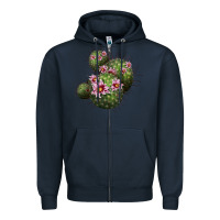 Navy arizona fishhook cacti Zipper Hoodie - LillyAllenDesigns