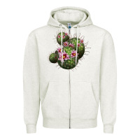 Oatmeal Heather arizona fishhook cacti Zipper Hoodie - LillyAllenDesigns