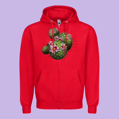 Arizona Fishhook Cacti Zipper Hoodie Designed By Lillyallendesigns