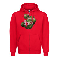 Red arizona fishhook cacti Zipper Hoodie - LillyAllenDesigns