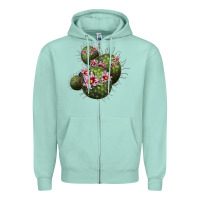 Seafoam arizona fishhook cacti Zipper Hoodie - LillyAllenDesigns