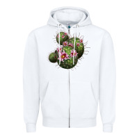 White arizona fishhook cacti Zipper Hoodie - LillyAllenDesigns