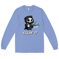Colony Blue killin' it shirt funny grim reaper halloween sarcasm Long Sleeve Tee - trangStudio