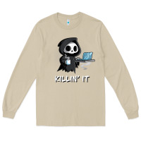 Mushroom killin' it shirt funny grim reaper halloween sarcasm Long Sleeve Tee - trangStudio