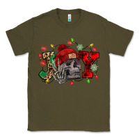 Army Green Christmas Joy skeleton Classic Tee - NancyCooperArtShop