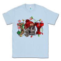 Dusty Blue Christmas Joy skeleton Classic Tee - NancyCooperArtShop
