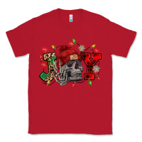 Red Christmas Joy skeleton Classic Tee - NancyCooperArtShop