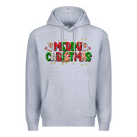 Heather Grey festive merry christmas greeting Premium Hoodie - CowhideDigitalArt