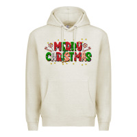 Oatmeal Heather festive merry christmas greeting Premium Hoodie - CowhideDigitalArt