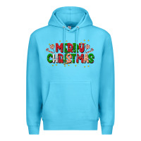 Ocean Blue festive merry christmas greeting Premium Hoodie - CowhideDigitalArt