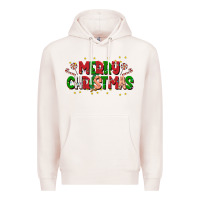 Pale Pink festive merry christmas greeting Premium Hoodie - CowhideDigitalArt
