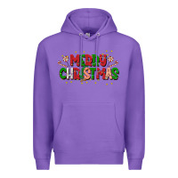 Purple festive merry christmas greeting Premium Hoodie - CowhideDigitalArt
