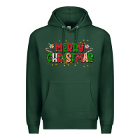 Sports Green festive merry christmas greeting Premium Hoodie - CowhideDigitalArt