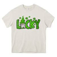 Cream lucky gnome st patricks day Heavy Core Tee - Jasminsmagicworld
