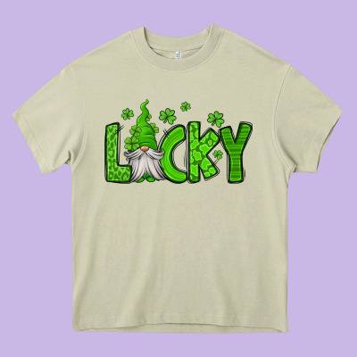 Lucky Gnome St Patricks Day Heavy Core Tee Designed By Jasminsmagicworld