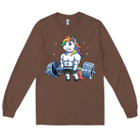 Chestnut Unicorn Weightlifting T Fitness Gym Deadlift Rainbow Gifts Party Men W Long Sleeve Tee - trangStudio