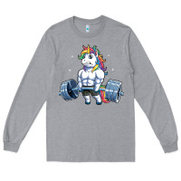 Heather Grey Unicorn Weightlifting T Fitness Gym Deadlift Rainbow Gifts Party Men W Long Sleeve Tee - trangStudio