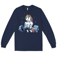Unicorn Weightlifting T Fitness Gym Deadlift Rainbow Gifts Party Men W Long Sleeve Tee | Teevron