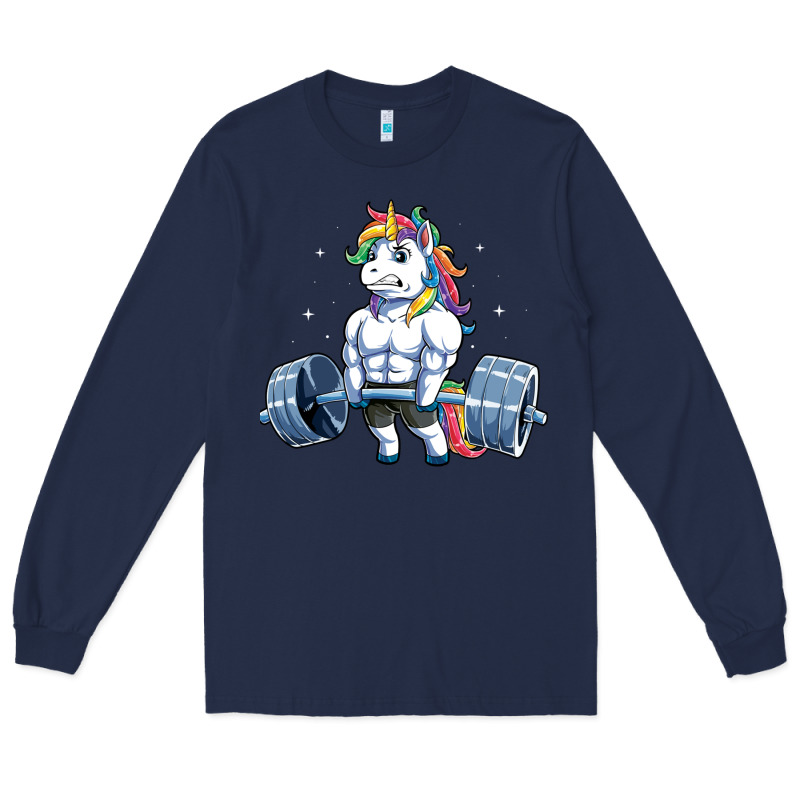 Unicorn Weightlifting T Fitness Gym Deadlift Rainbow Gifts Party Men W Long Sleeve Tee by trangStudio | Teevron