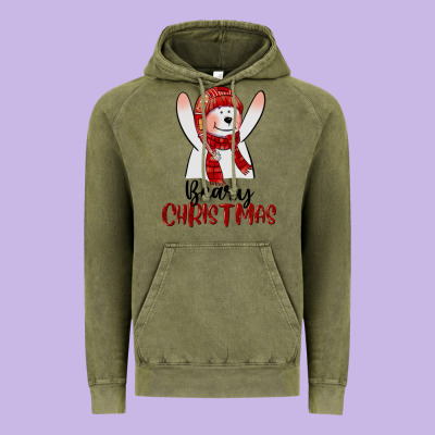 Beary Christmas Vintage Hoodie Designed By Cowgirlartshop