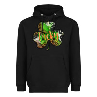 Black st. patricks day lucky shamrock Heavyweight Hoodie - BarkalooDesign
