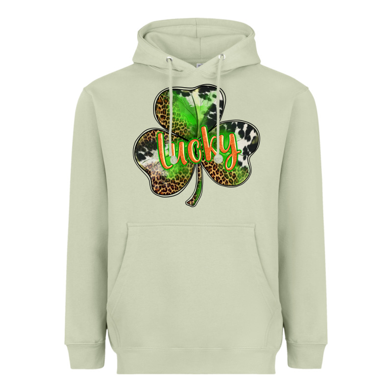 St. Patricks Day Lucky Shamrock Heavyweight Hoodie by BarkalooDesign | Teevron