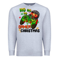 Heather Grey ho ho ho gamer Christmas Premium Sweatshirt - BarkalooDesign