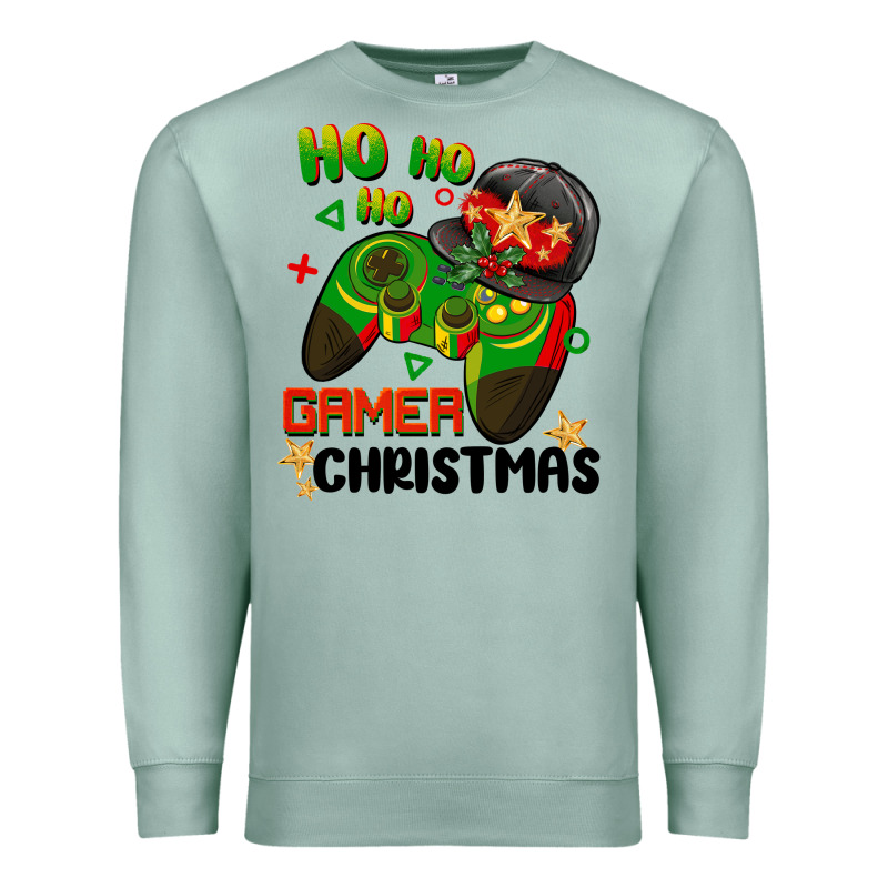 Ho Ho Ho Gamer Christmas Premium Sweatshirt by BarkalooDesign | Teevron