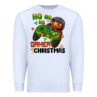 White ho ho ho gamer Christmas Premium Sweatshirt - BarkalooDesign
