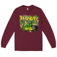 Burgundy lucky me st. patricks day Long Sleeve Tee - HowdyJamesFarm