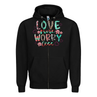Black love more worry less Zipper Hoodie - RacoonDesign