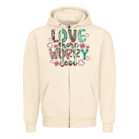 Sandshell love more worry less Zipper Hoodie - RacoonDesign