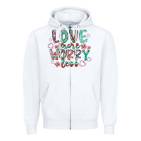 White love more worry less Zipper Hoodie - RacoonDesign