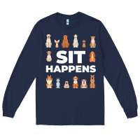 Navy Dog Funny S It Happens Pet Sitting Design Long Sleeve Tee - trangStudio
