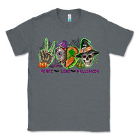Charcoal Heather Peace love Halloween Classic Tee - NancyCooperArtShop