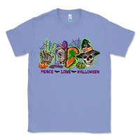 Colony Blue Peace love Halloween Classic Tee - NancyCooperArtShop