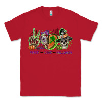 Red Peace love Halloween Classic Tee - NancyCooperArtShop