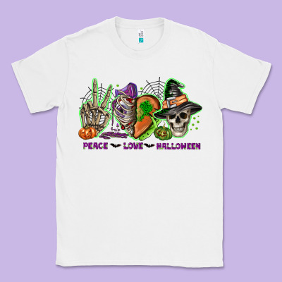 Peace Love Halloween Classic Tee Designed By Nancycooperartshop