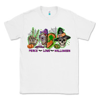 White Peace love Halloween Classic Tee - NancyCooperArtShop