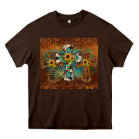 Chocolate Brown cross tumbler Heavy Core Tee - JahusDesignShop