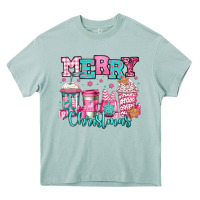 Merry Christmas Pink Coffee Cups Heavy Core Tee | Teevron