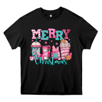 Black merry christmas pink coffee cups Heavy Core Tee - Jasminsmagicworld